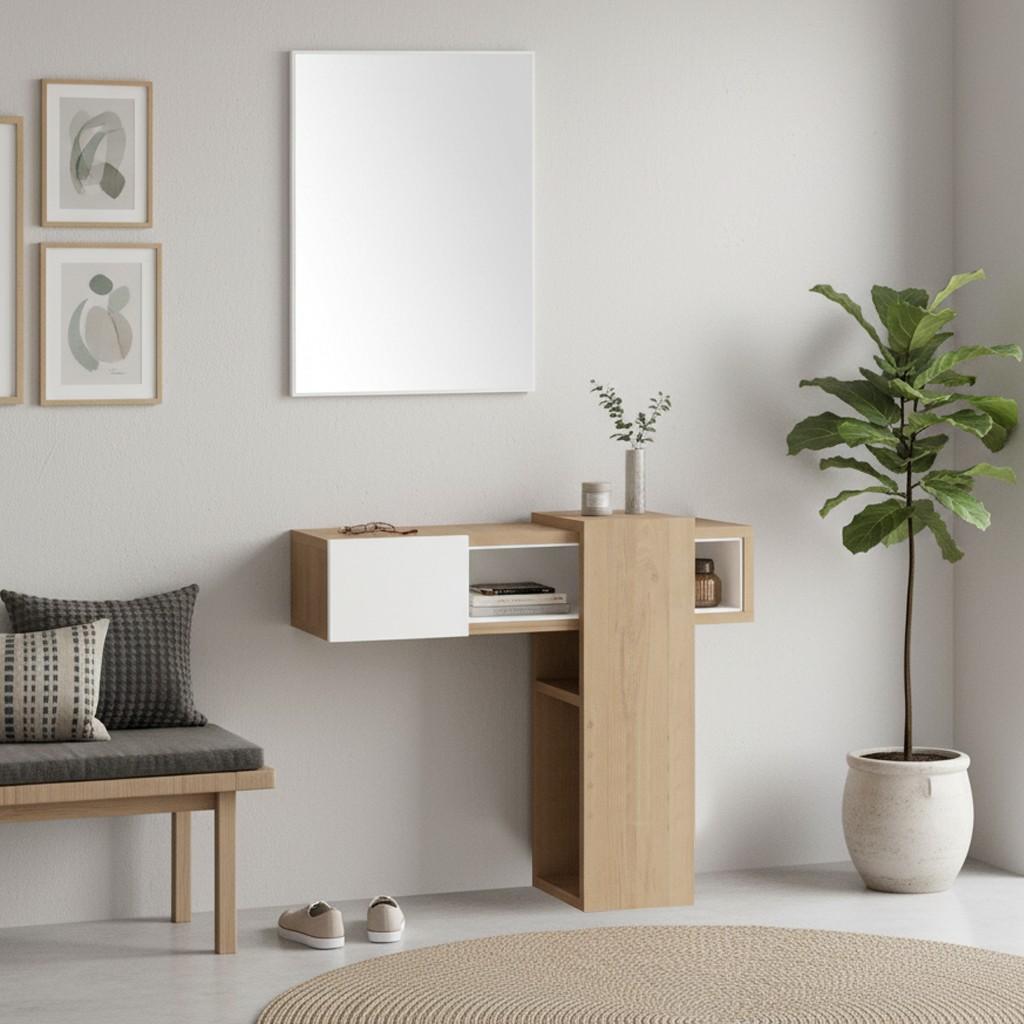Ingresso Efes rovere bianco con specchio