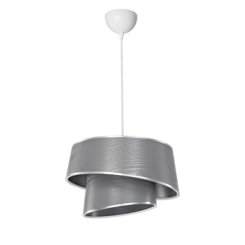Lampada da soffitto Lima MDL5132 con paralume in PVC effetto tessuto grigio