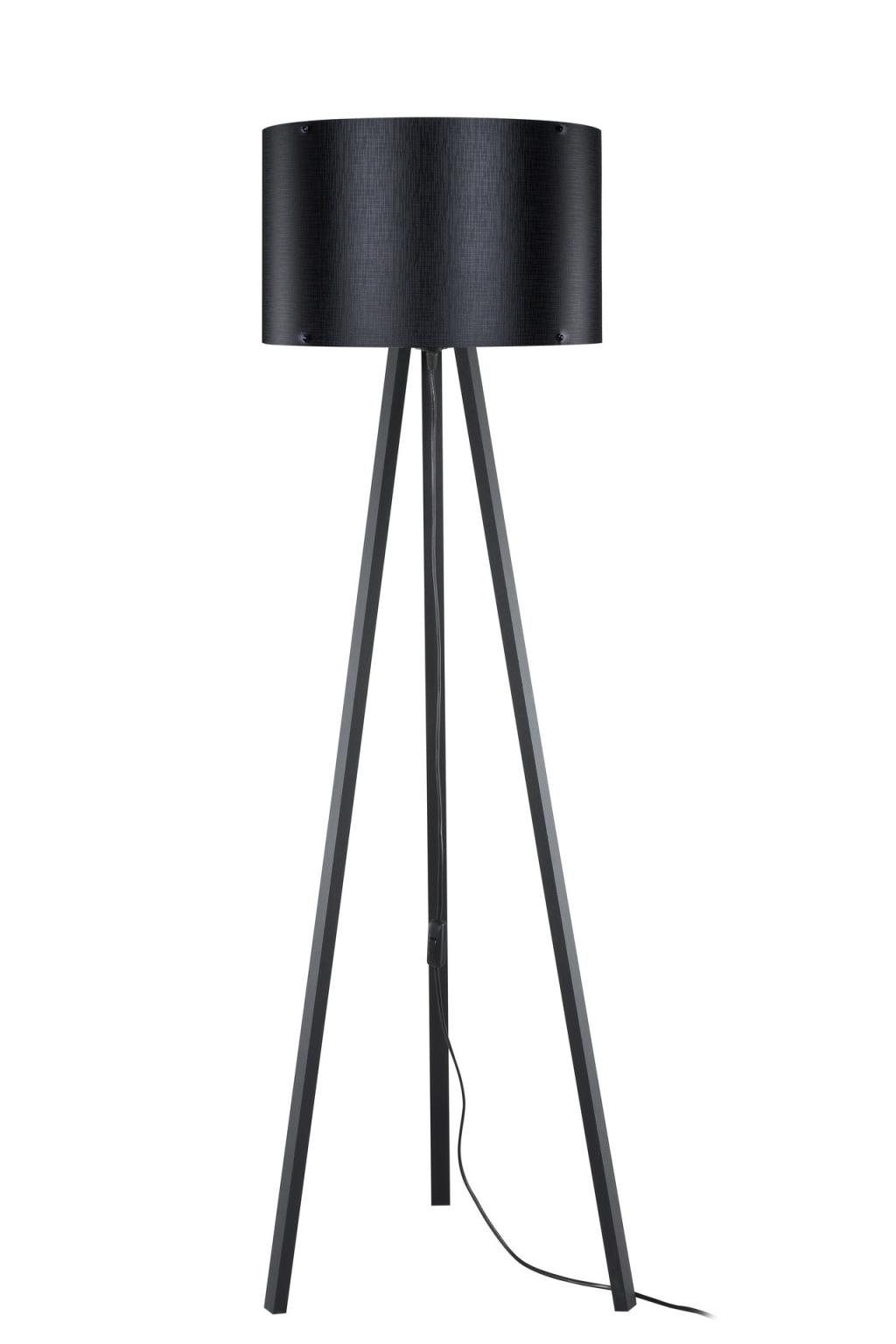 Lampada da terra Piko MDL5134 con piantana e paralume in PVC effetto tessuto nero
