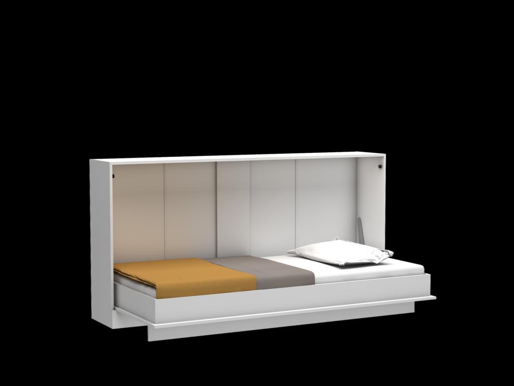 Letto singolo a scomparsa Life con apertura orizzontale bianco