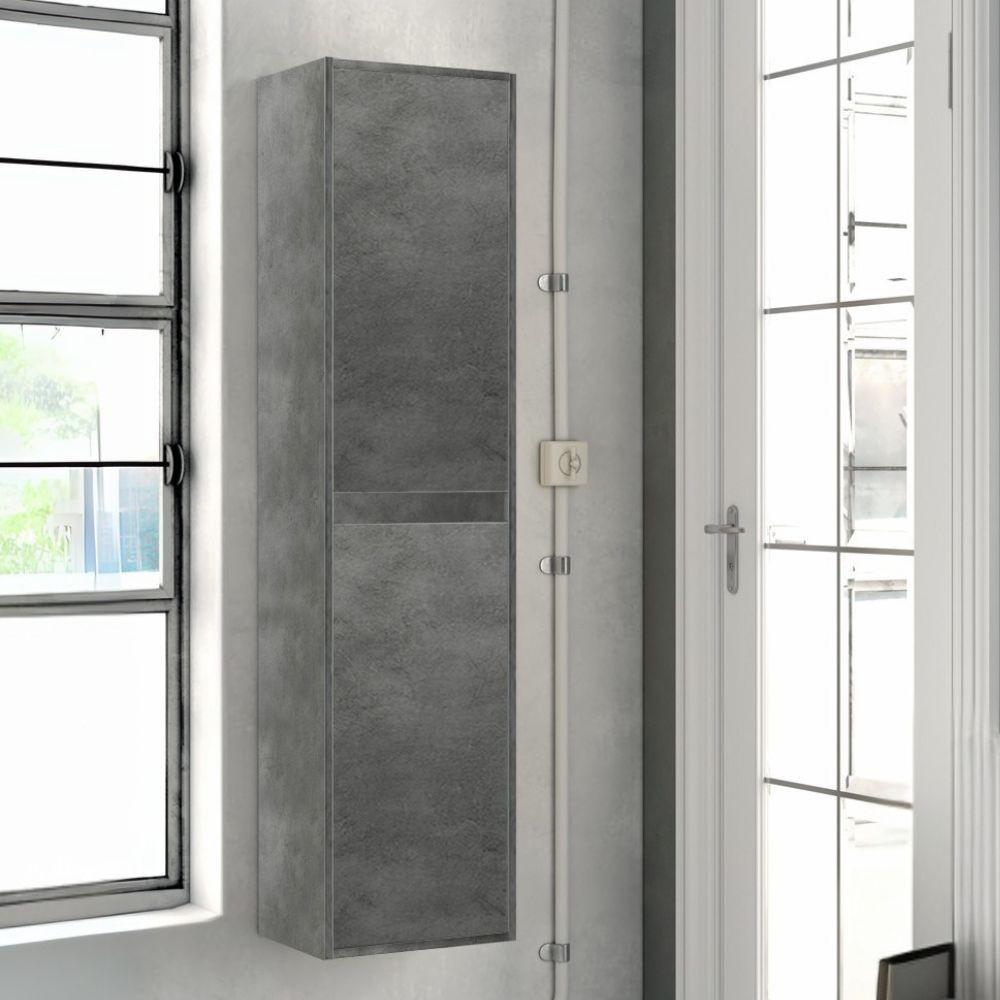 Colonna bagno Bolton 35x30.5x150 cm. 2 ante reversibili colore cemento