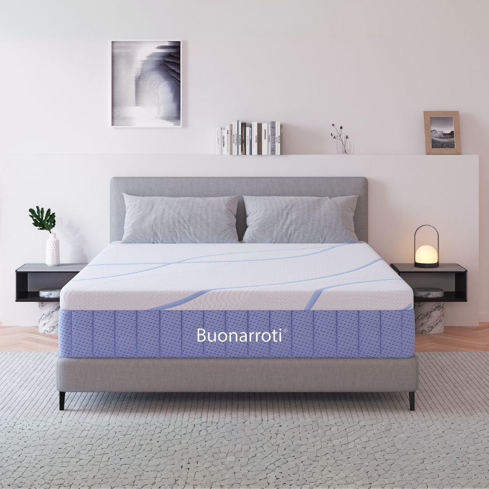 Materasso matrimoniale Pergamo con molle insacchettate e tessuto poliestere antiscivolo 160x190xH30 cm.