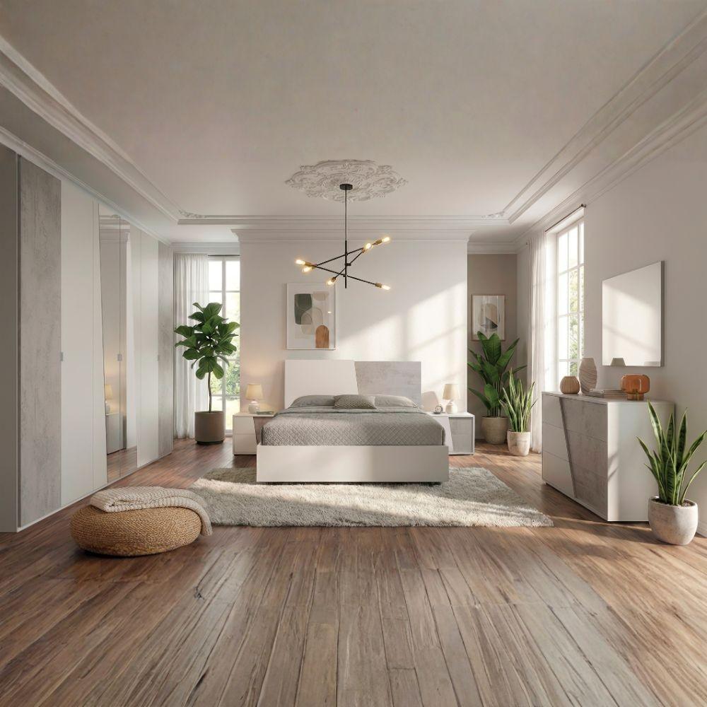 Camera da letto Fadri colore grigio ghiaccio e ossido grigio scuro