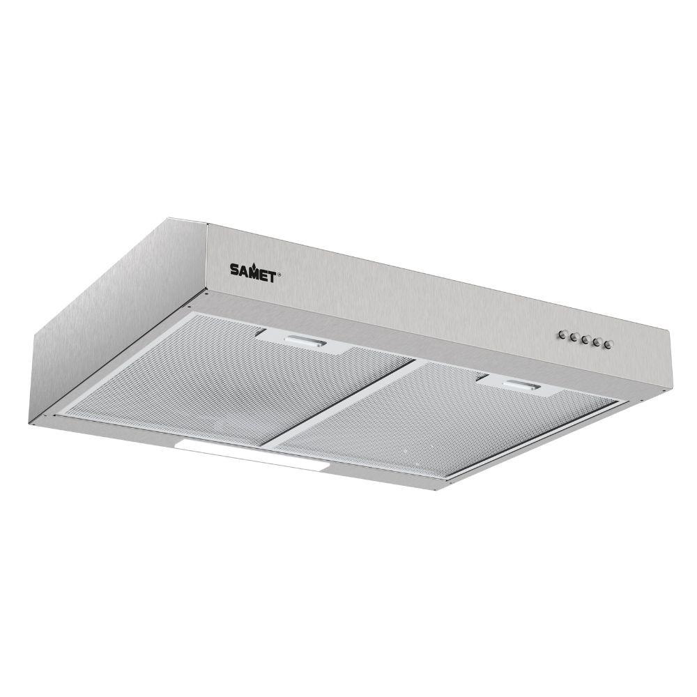 Gruppo cappa Samet sottopensile motore singolo 60 cm. 3 livelli Tornado6025 inox classe D
