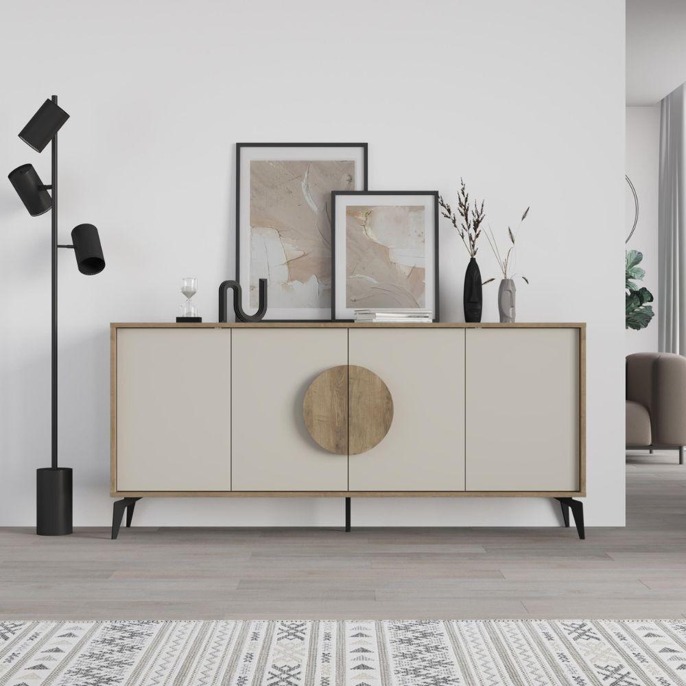 Madia Gora 180 cm struttura colore noce hitit con ante cashmere
