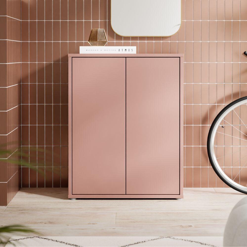 Mobile multiuso Medea 2 ante colore terracotta 74.5x34.9xH 99.1 cm.