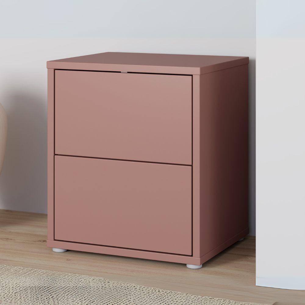 Comodino Medea 2 cassetti in colore terracotta