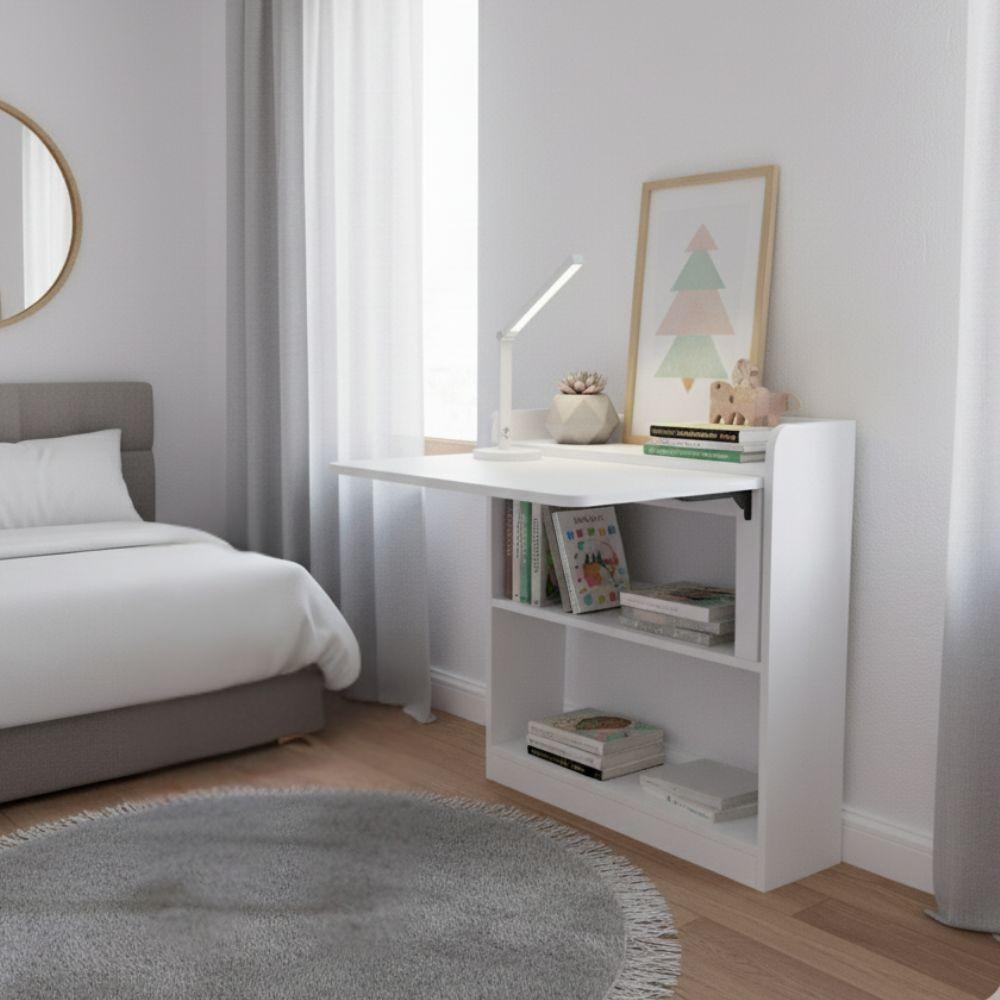 Scrivania tavolo pieghevole Plana colore bianco 64�56�H 82 cm