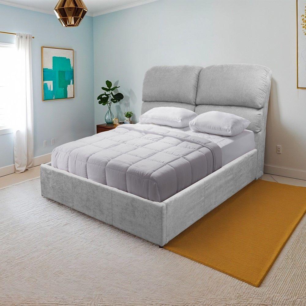 Letto una piazza e mezzo Sofaback contenitore in tessuto Enjoy 20 light gray