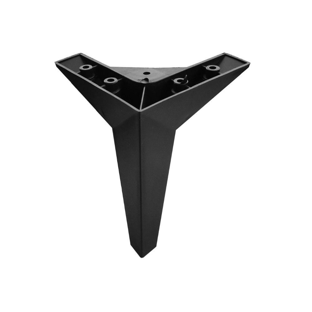 Piedino per mobile in platica nero H 15 cm.