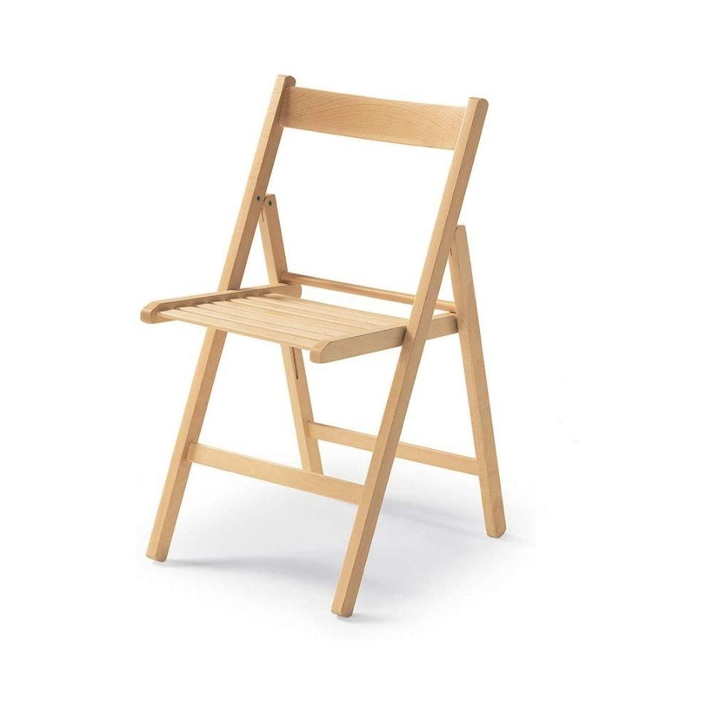 Sedia pieghevole Penelope in legno naturale set 4 pezzi