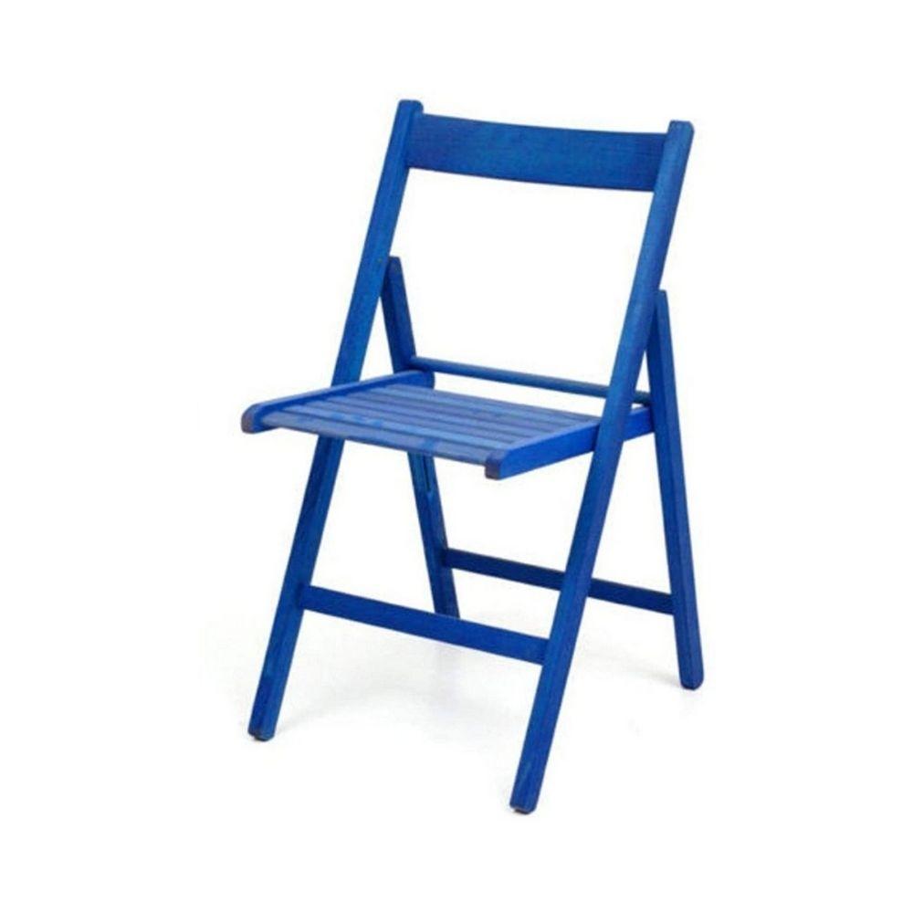 Sedia pieghevole Penelope in legno blu set 4 pezzi