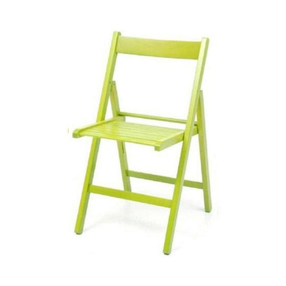 Sedia pieghevole Penelope in legno verde set 4 pezzi