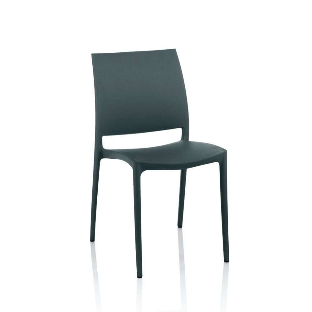 Sedia Curtis polipropilene grigio metal design ergonomico set 4 pezzi