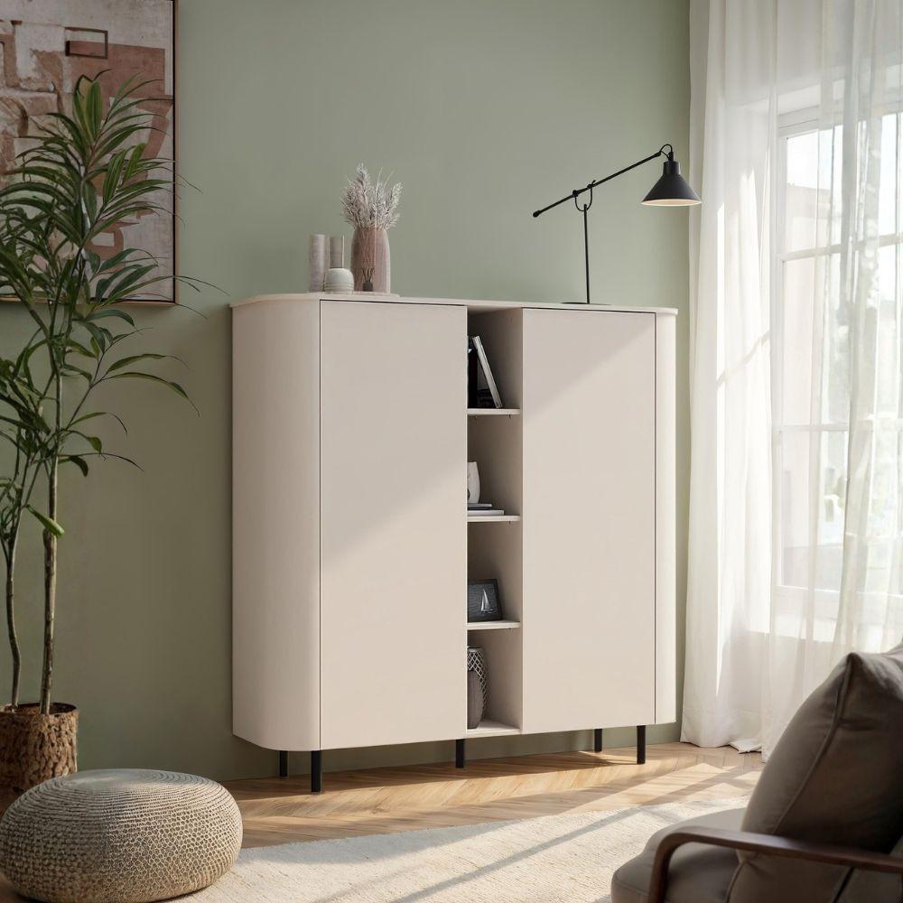Mobile contenitore Marini 2 ante e 4 vani a giorno in colore cashmere