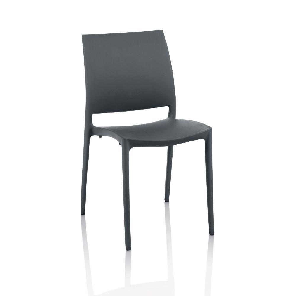 Sedia Curtis polipropilene antracite design ergonomico certificate CATAS Made in Italy set 4 pezzi
