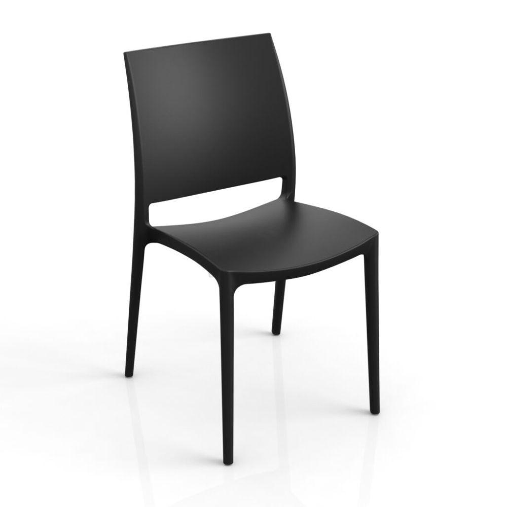 Sedia Curtis polipropilene nero grafite design ergonomico certificate CATAS Made in Italy set 4 pezzi