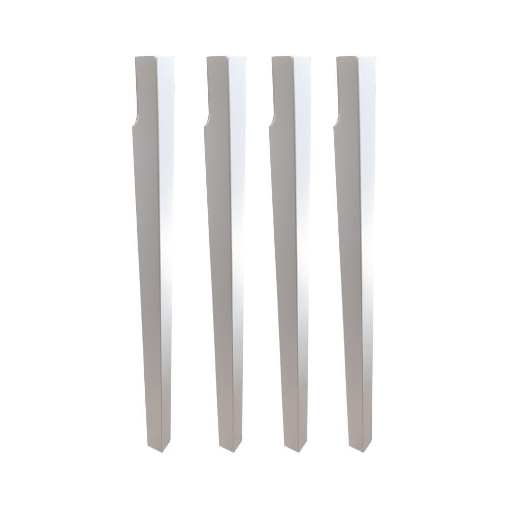 Confezione 4 gambe piramidali H 74 cm. in bianco frassinato