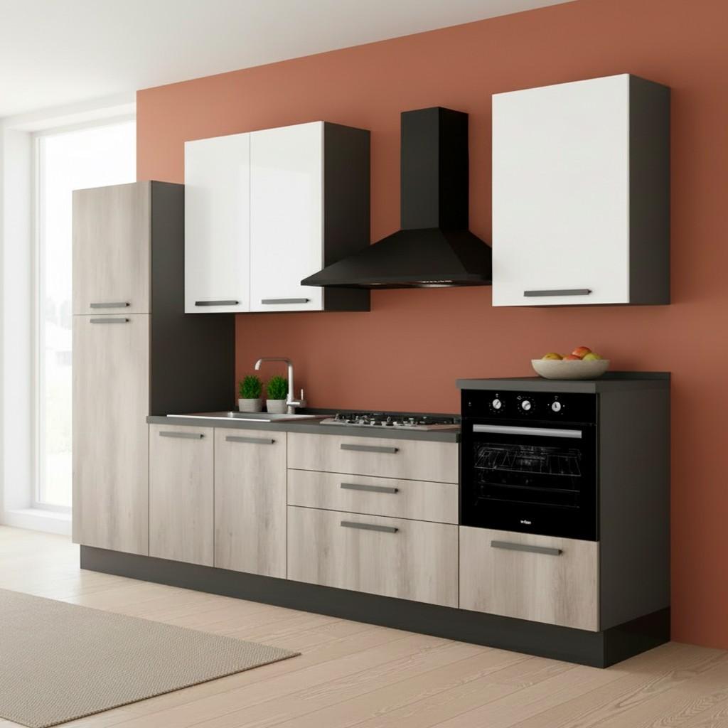 Cucina Petrol 300x216 H antracite bianco gordon