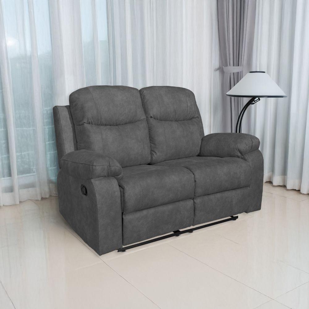 Divano Chicago 2 posti reclinabile in tessuto Ranger 11 grigio scuro