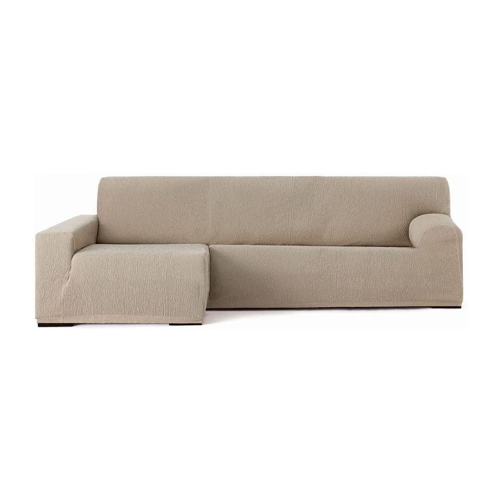 Copridivano Troya elastico penisola sinistra beige bracciolo lungo 250/310