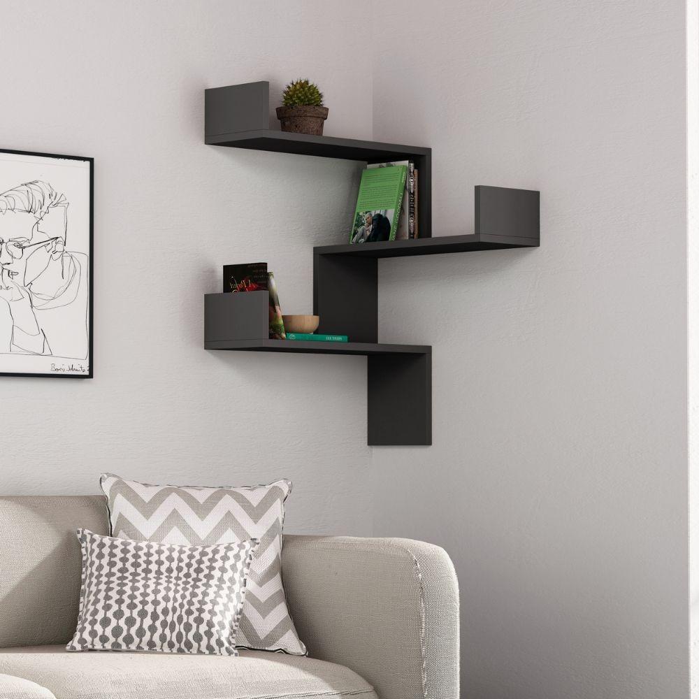 Libreria angolare Luksa colore antracite