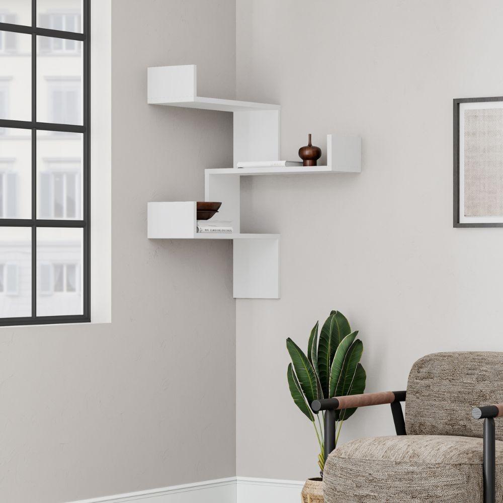 Libreria angolare Luksa colore bianco