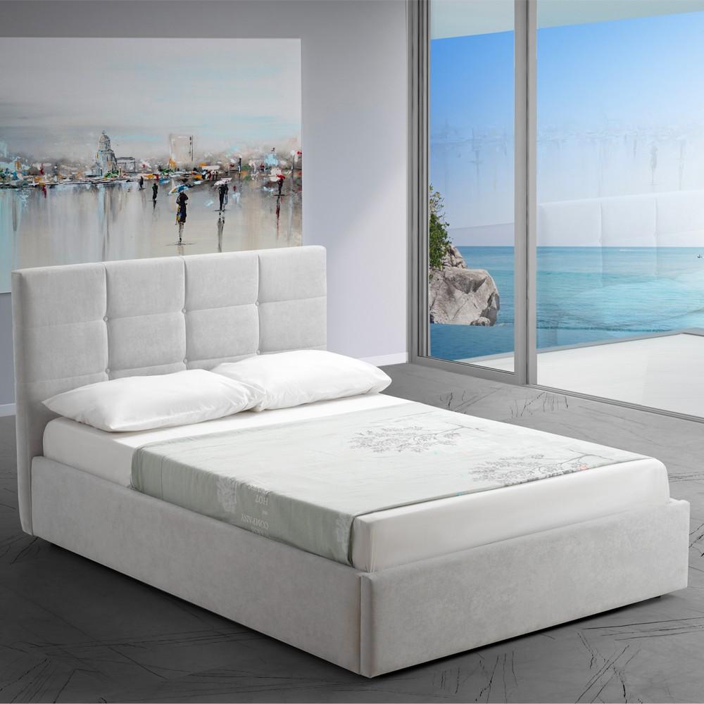 Letto una piazza e mezza con contenitore Napoli grigio Soro 90