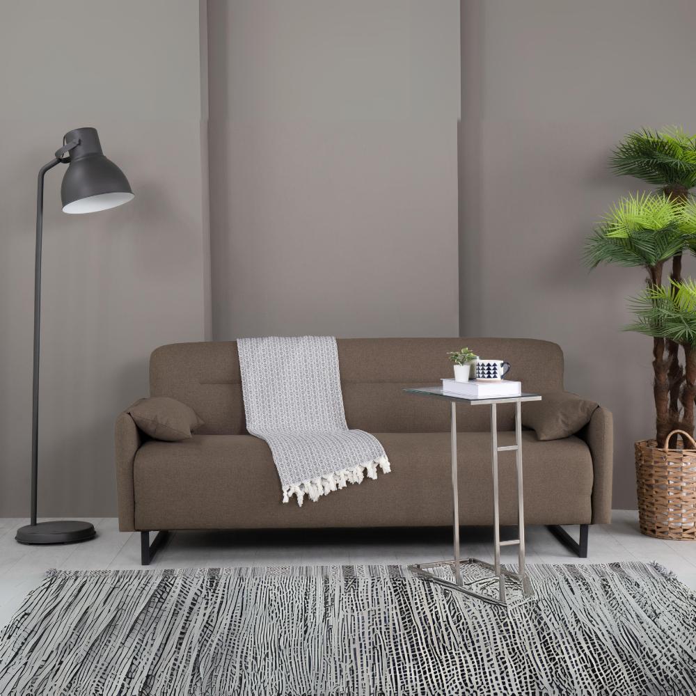 Divano letto Odin 3 posti in tessuto beige