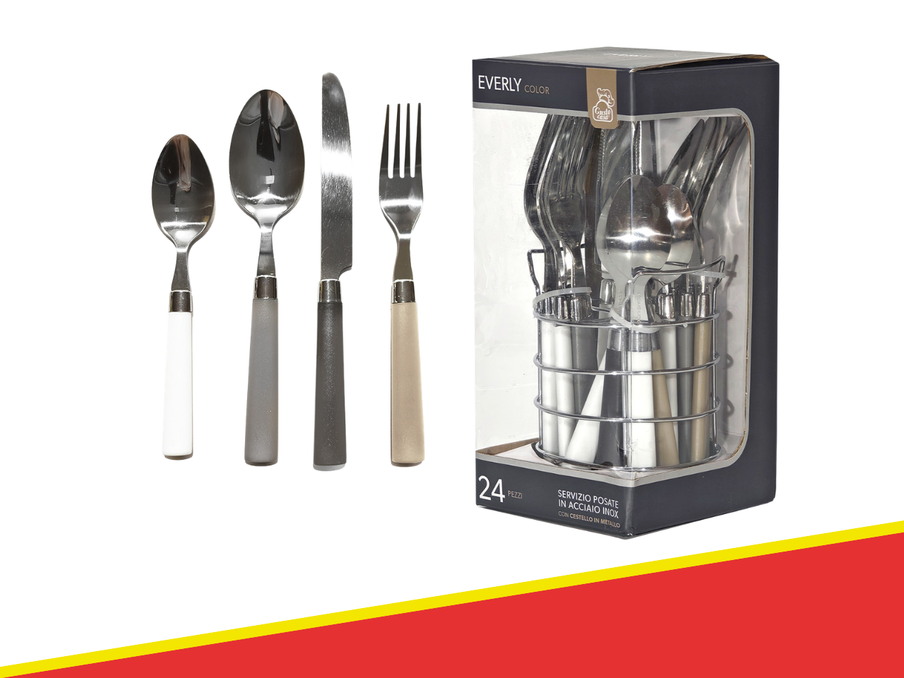 923879 - SET POSATE 24 PEZZI EVERLY CON CESTELLO